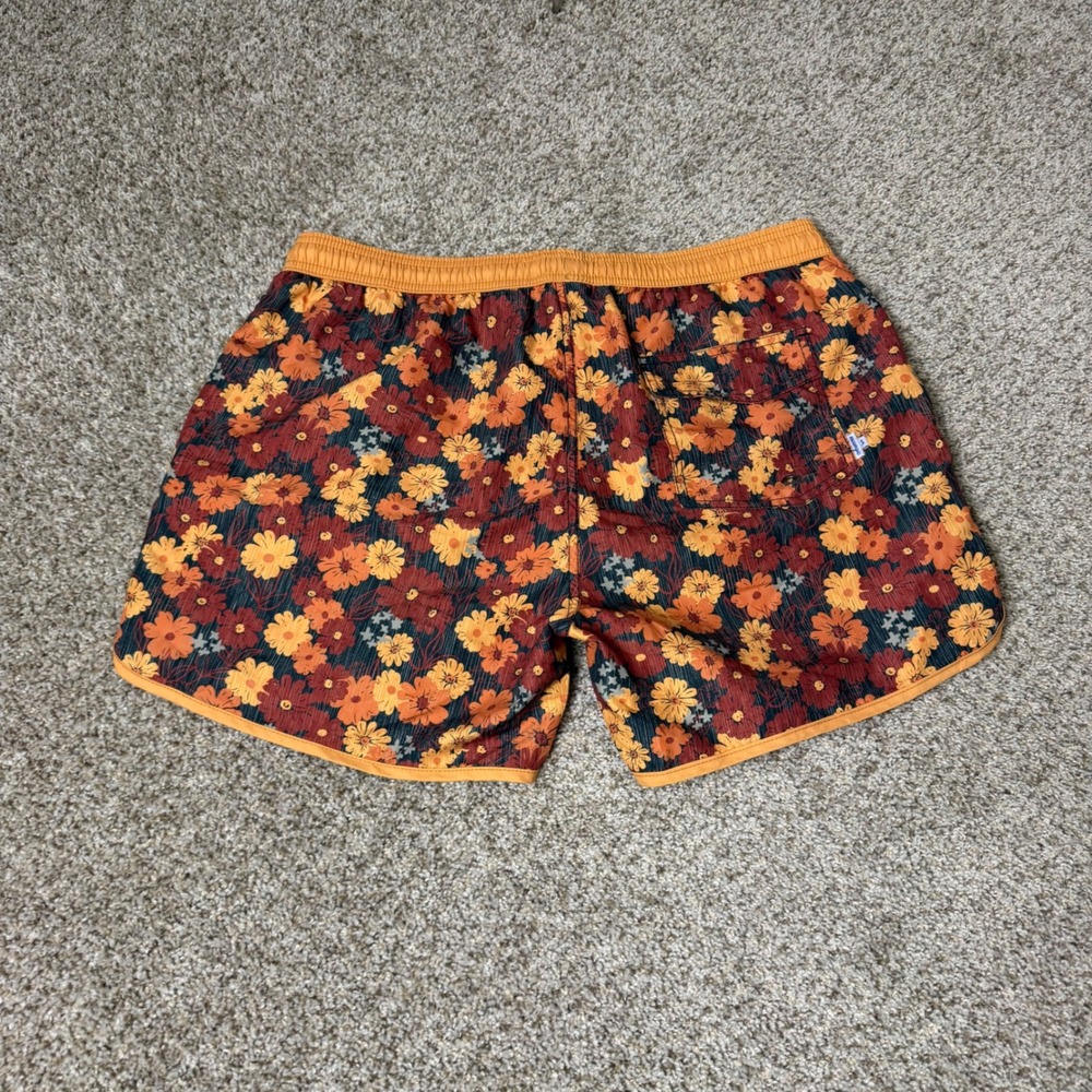 Maamgic Mens Floral Swim Trunks Orange Yellow Daisy Mesh Lined Board Shorts XL - Picture 8 of 10